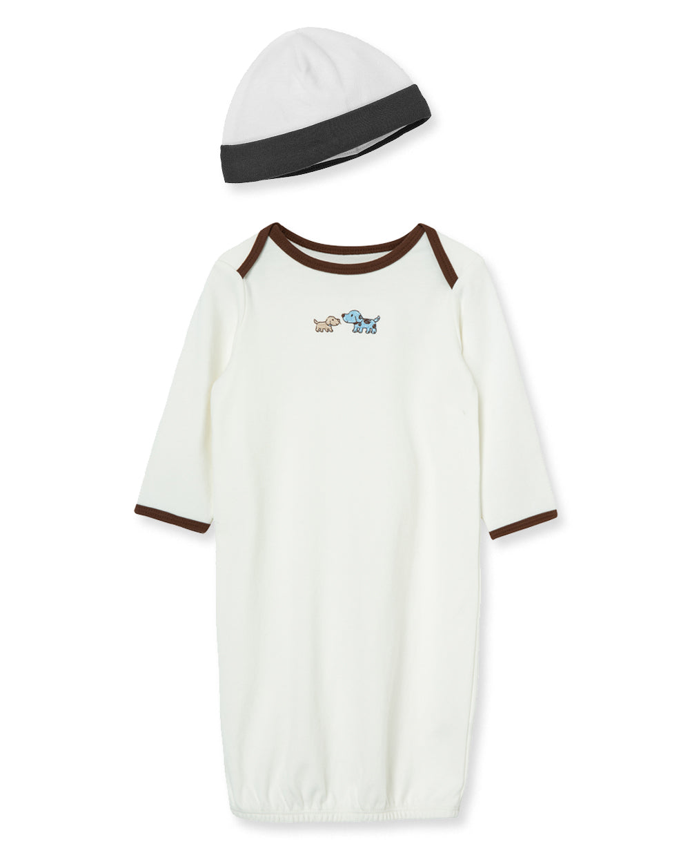 Cute Puppies Sleeper Gown And Hat