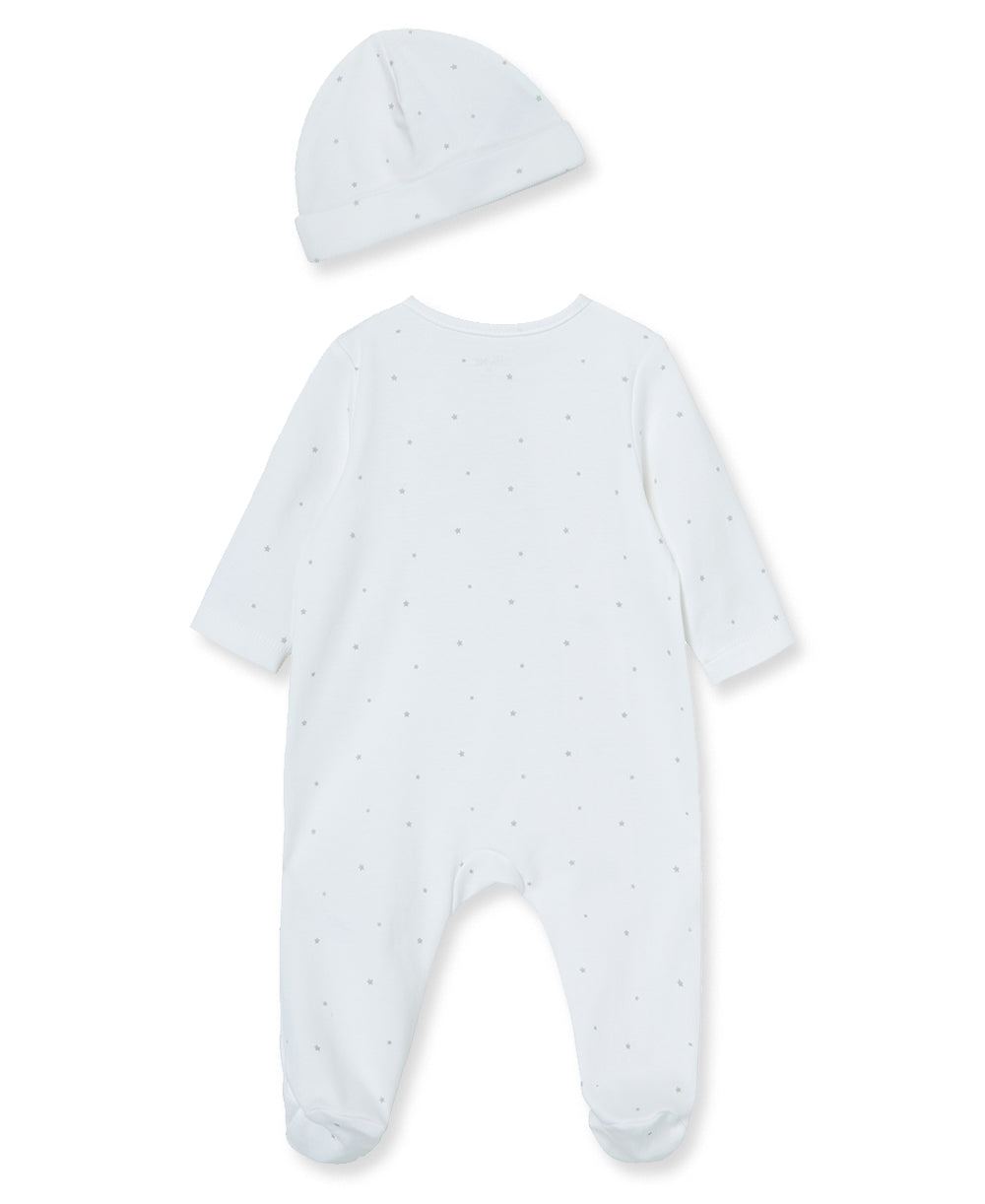 Welcome To The World Footed One-Piece and Hat