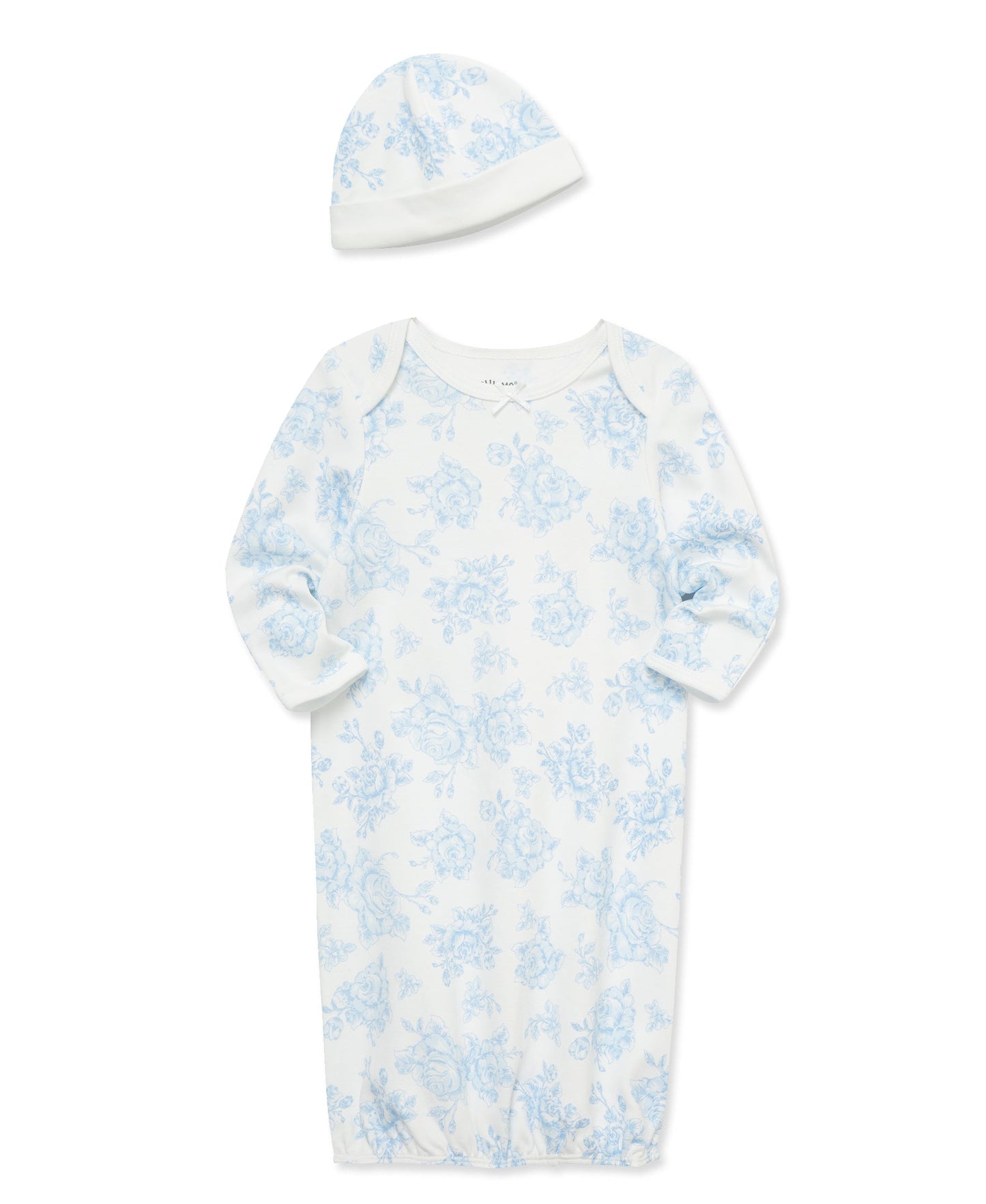 Blue Roses Sleeper Gown and Hat