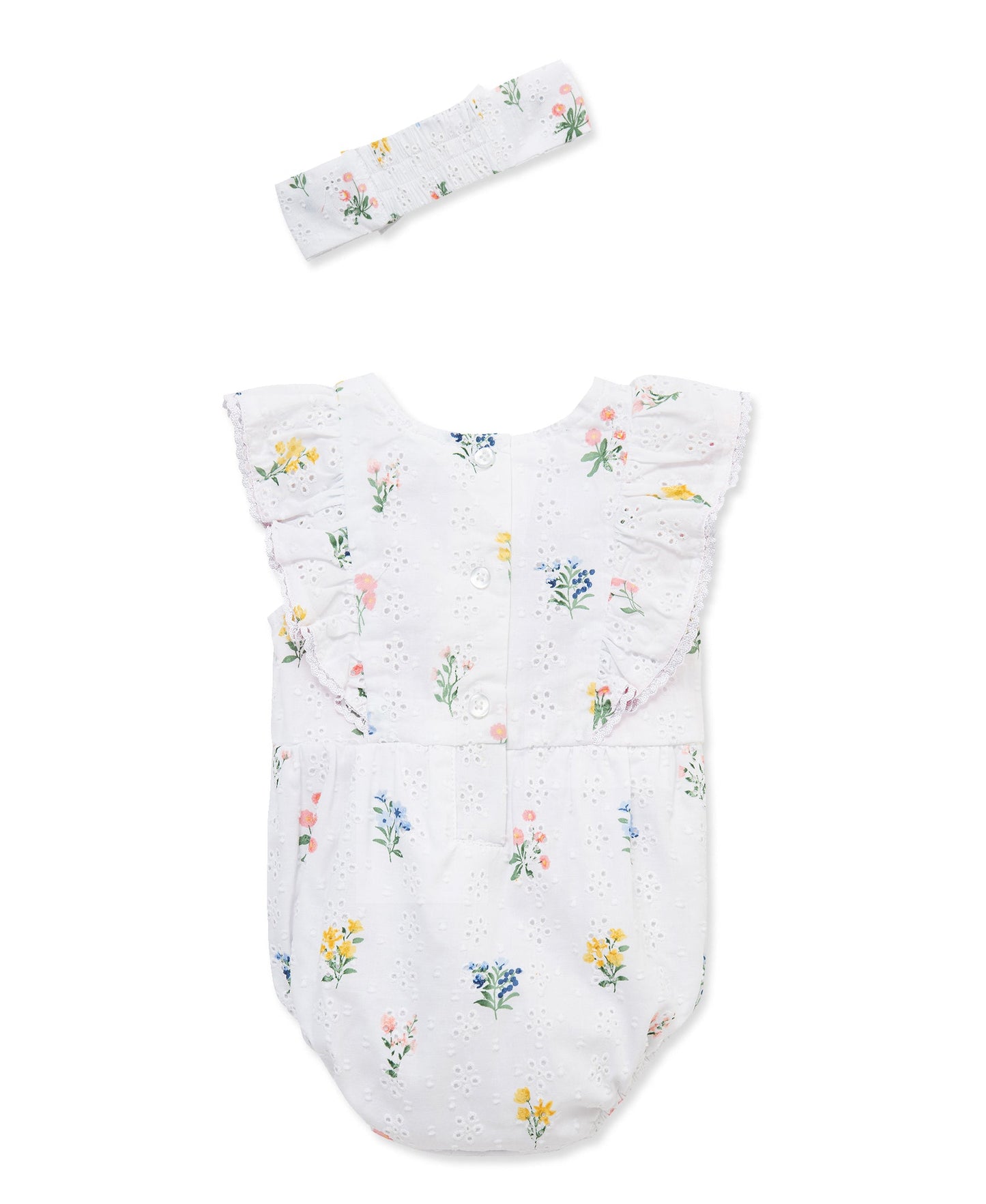 Eyelet Floral Woven Bubble & Headband