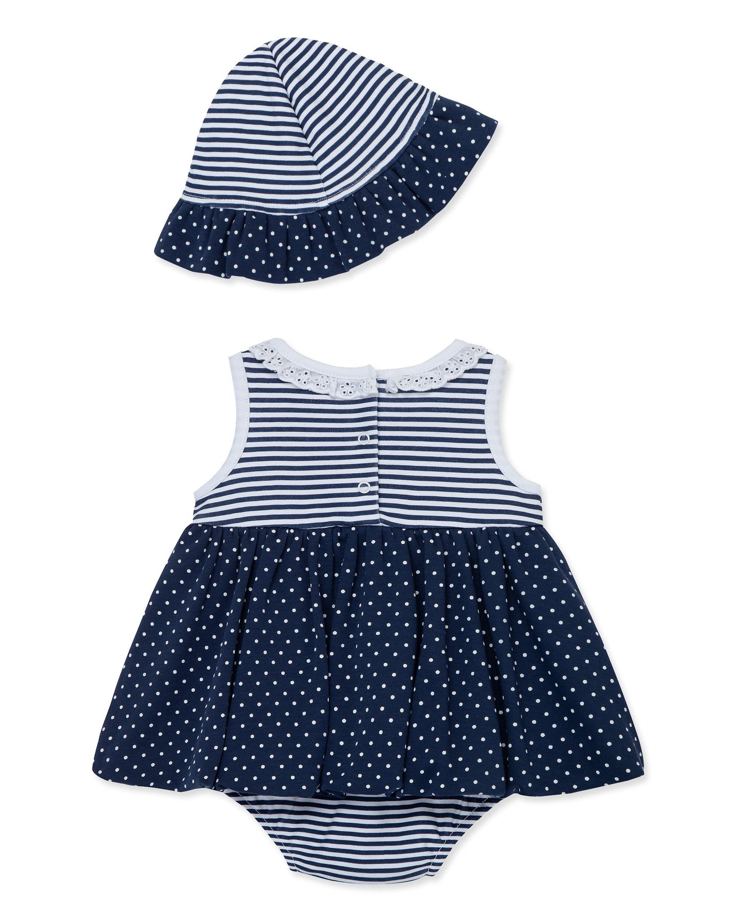 Navy Daisies Knit Popover & Hat