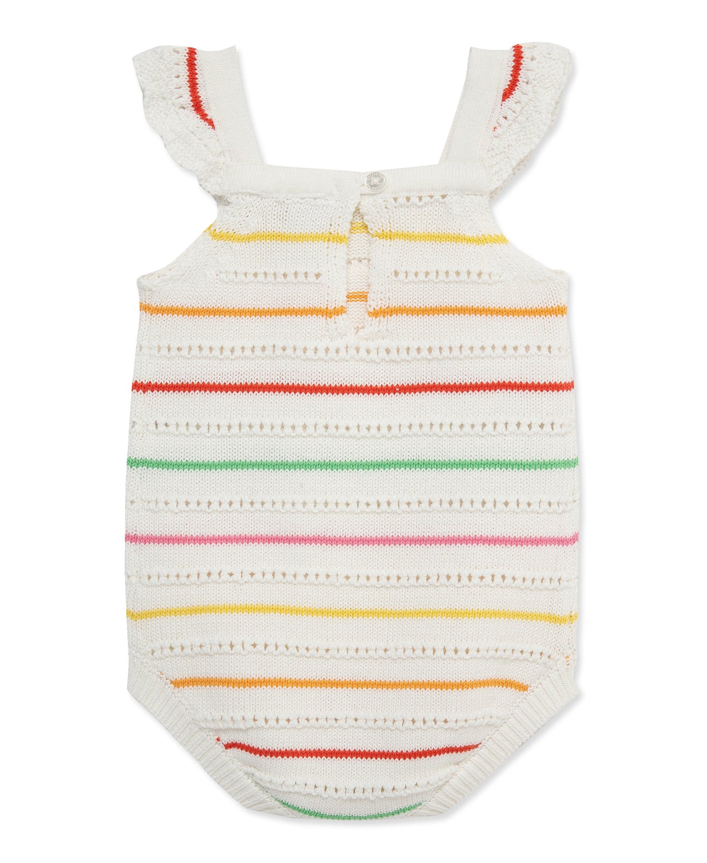 Thin Striped Pointelle Knit Bubble