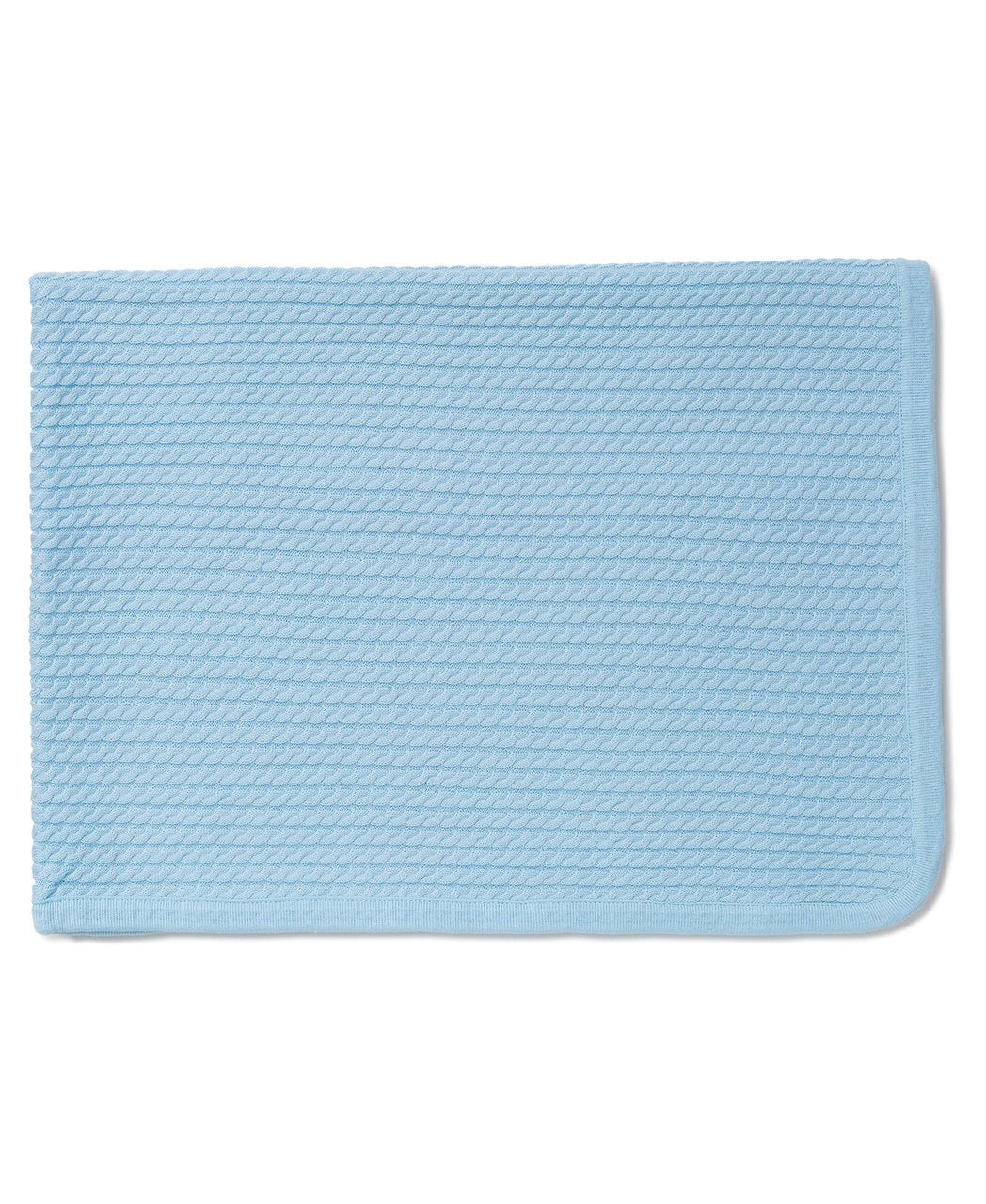 Blue Cable Knit Receiving Blanket