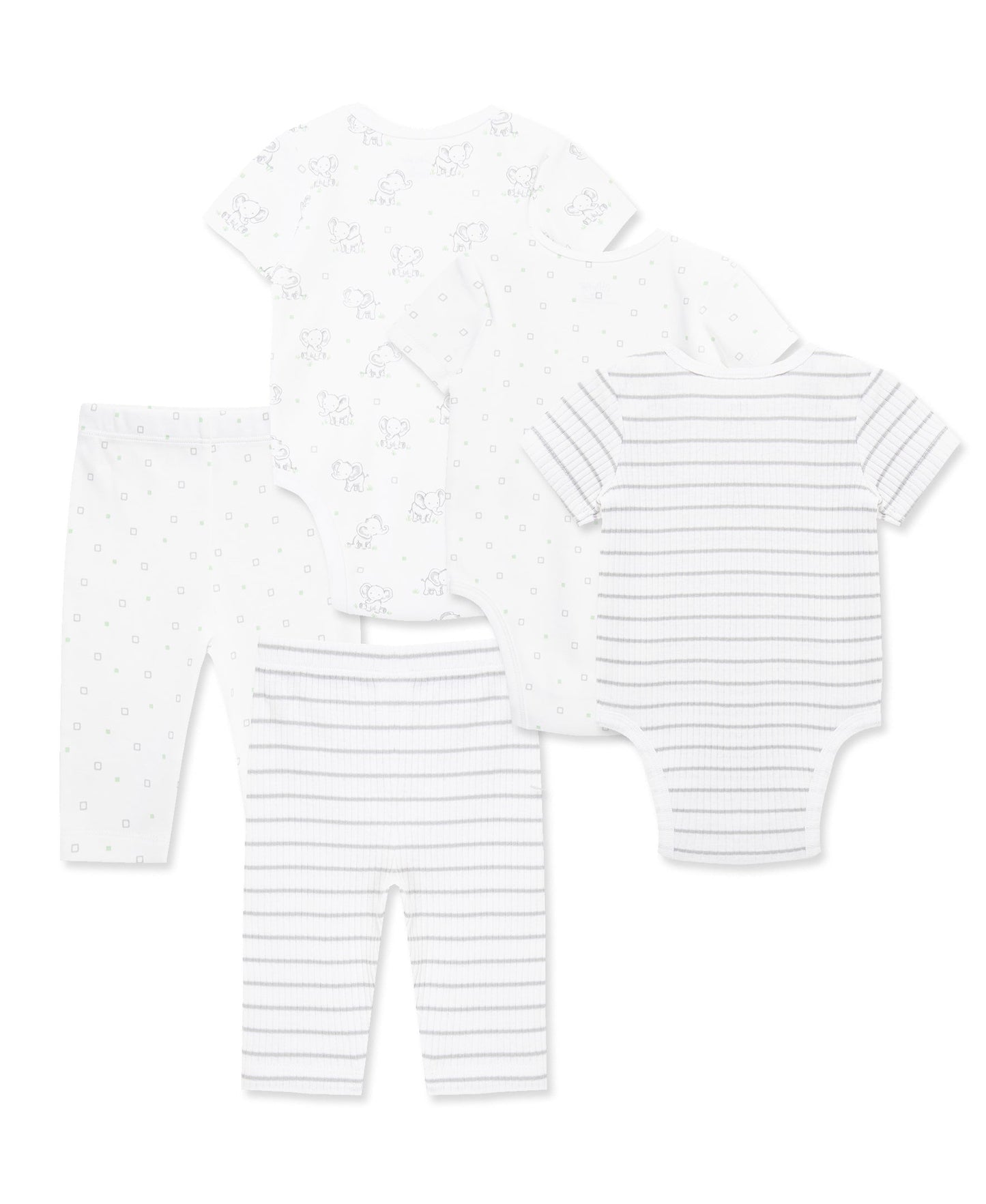Baby Elephants 5-Piece Bodysuits & Pants Set