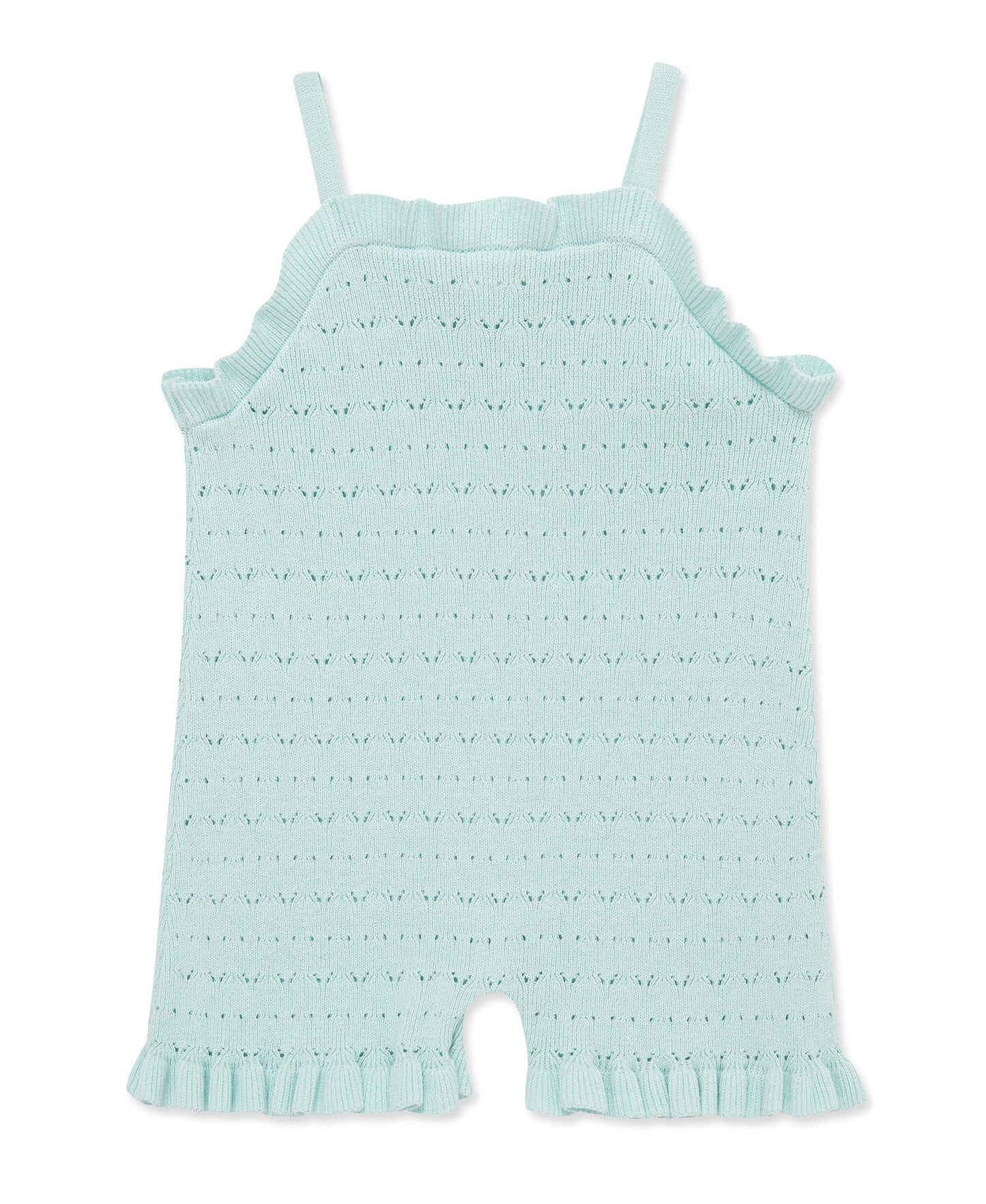 Aqua Pointelle Knit Romper (2T-4T)