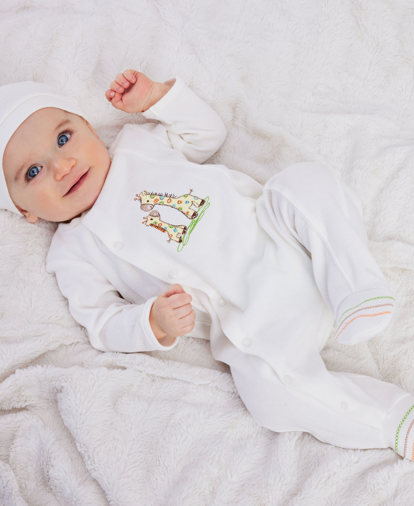 Giraffe Footed One-Piece & Hat