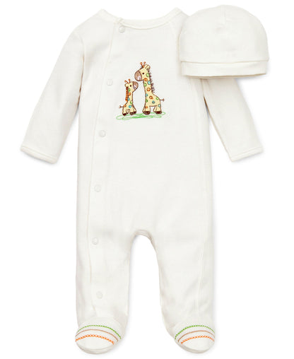 Giraffe Footed One-Piece & Hat