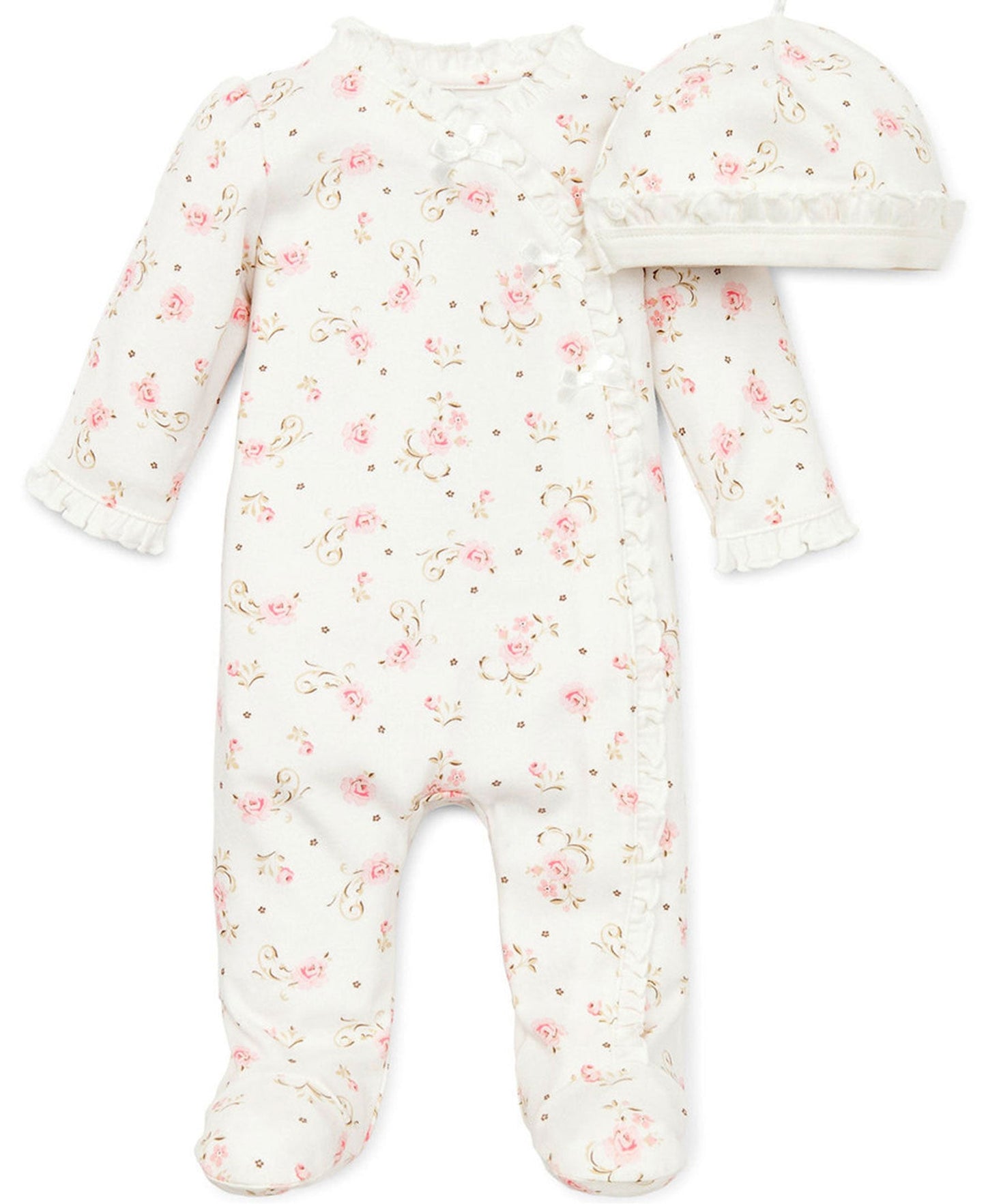 Vintage Rose Footed One-Piece And Hat