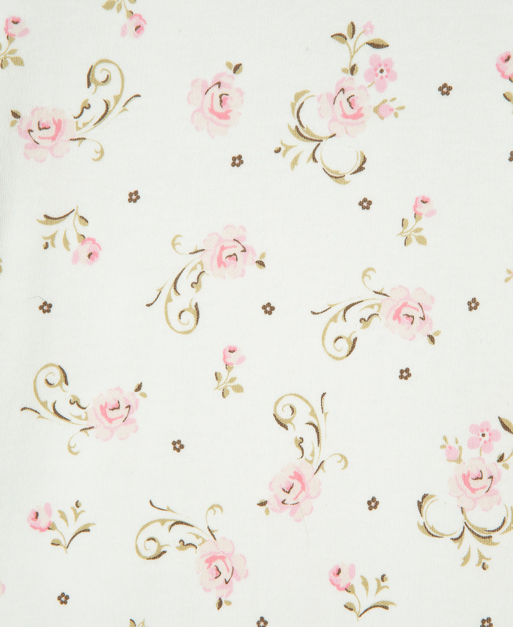 Vintage Rose Footed One-Piece And Hat