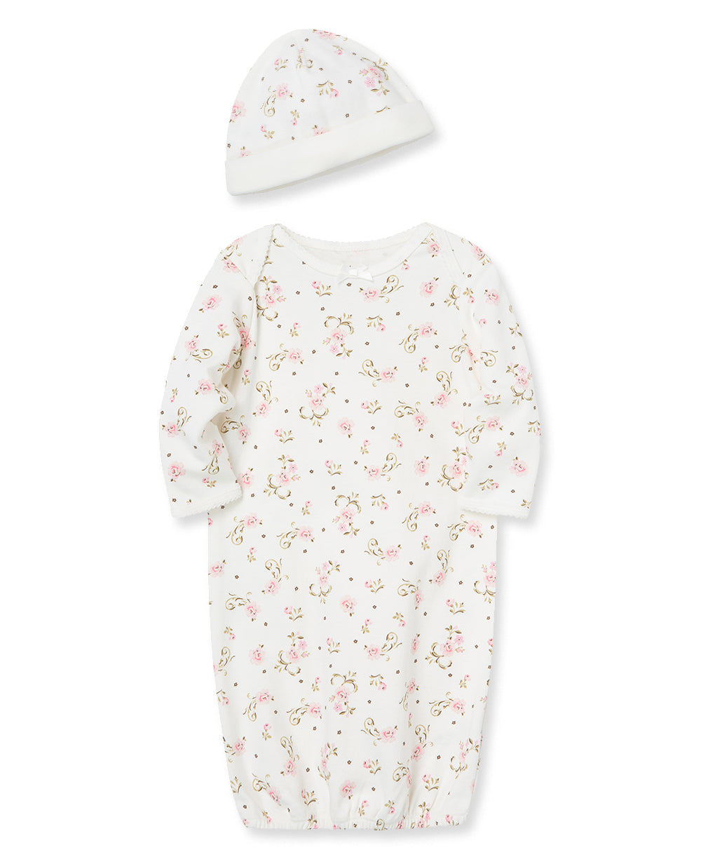 Vintage Rose Sleeper Gown And Hat
