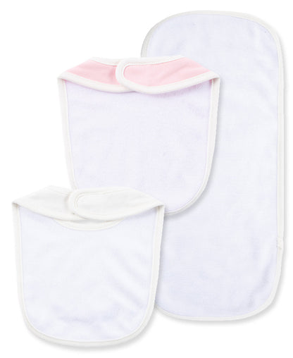 Vintage Rose Bib & Burp Set