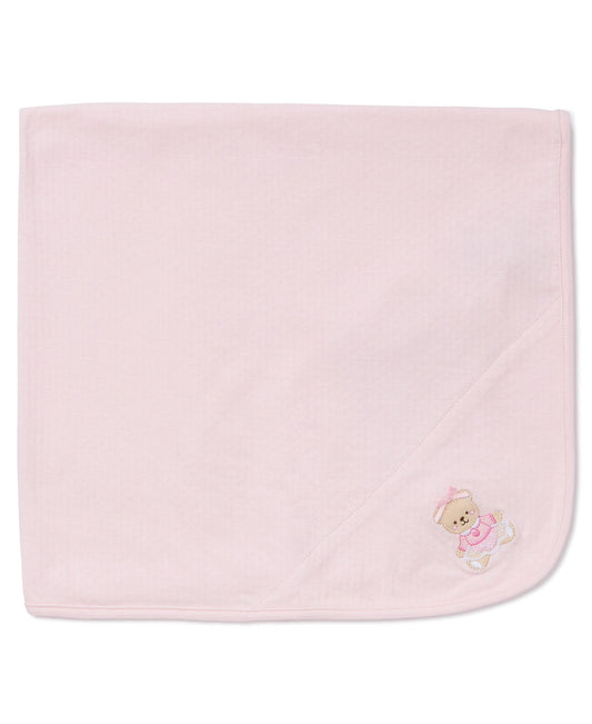 Pink Bear Receiving Blanket