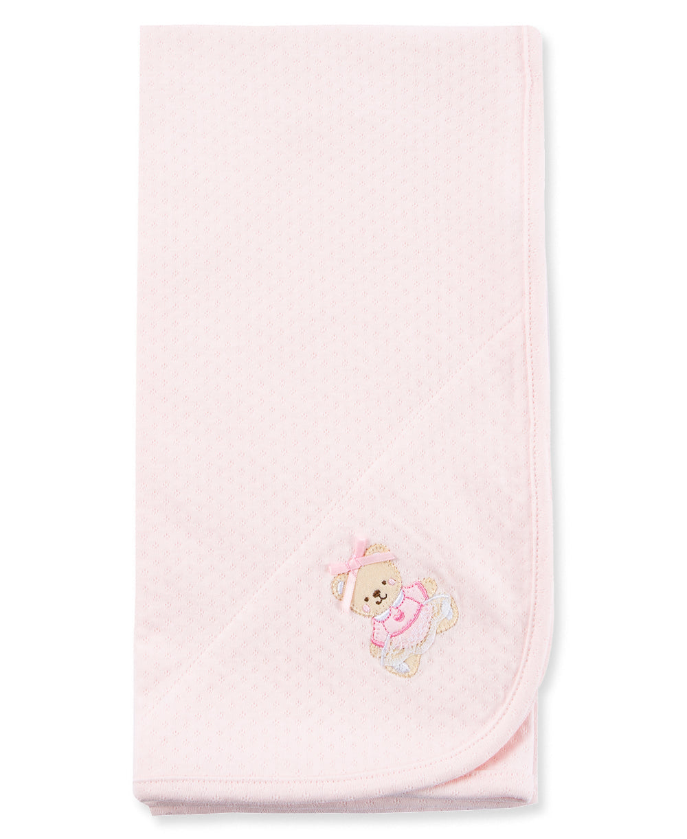 Pink Bear Receiving Blanket