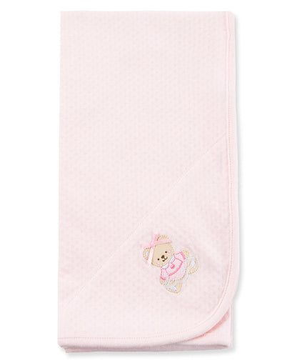 Pink Bear Receiving Blanket