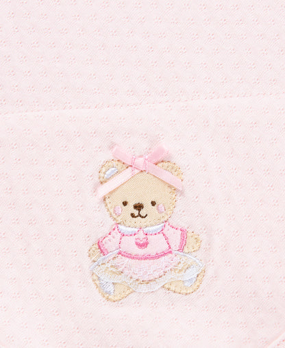 Pink Bear Receiving Blanket