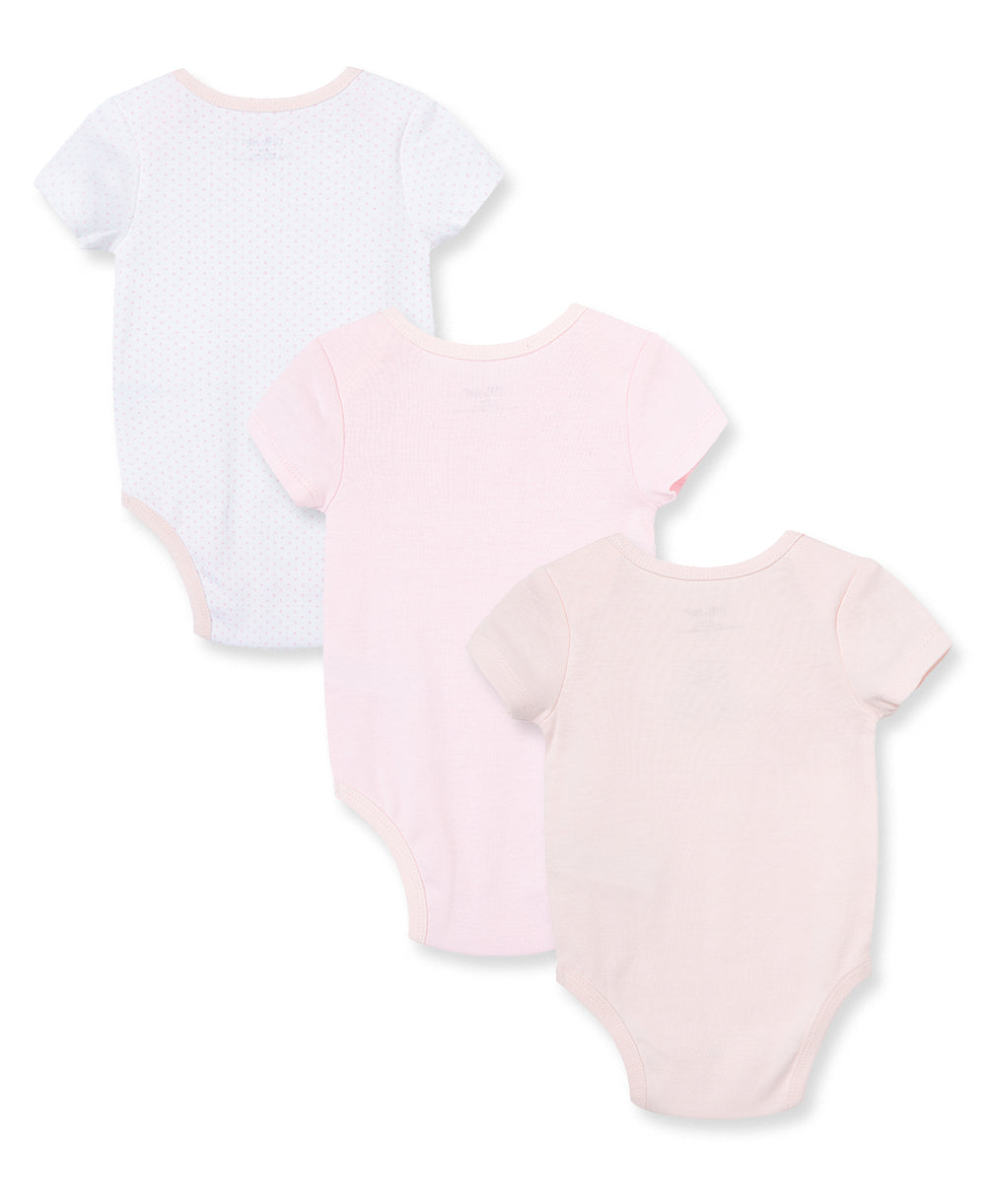 Pink Bear 3-Pack Bodysuits