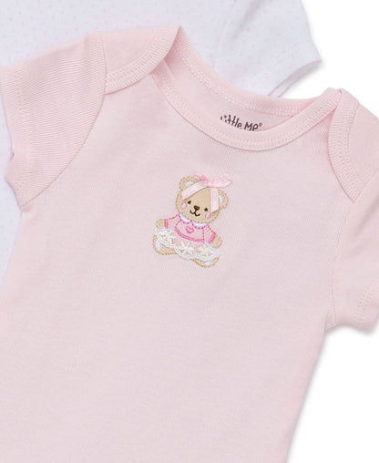 Pink Bear 3-Pack Bodysuits