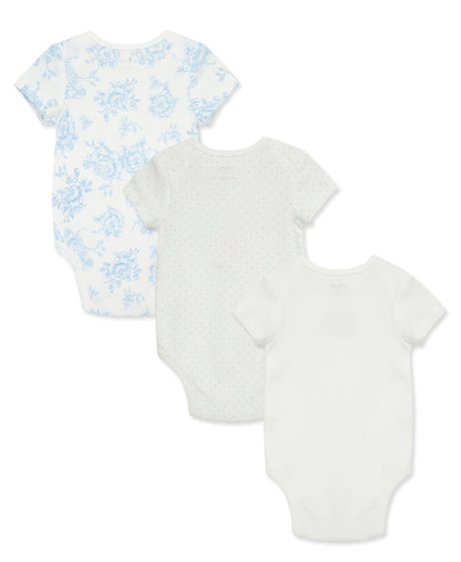 Blue Roses 3-Pack Bodysuits
