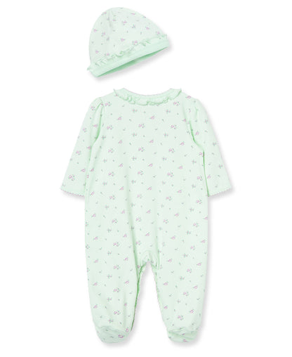 Petite Rose Footed One-Piece And Hat