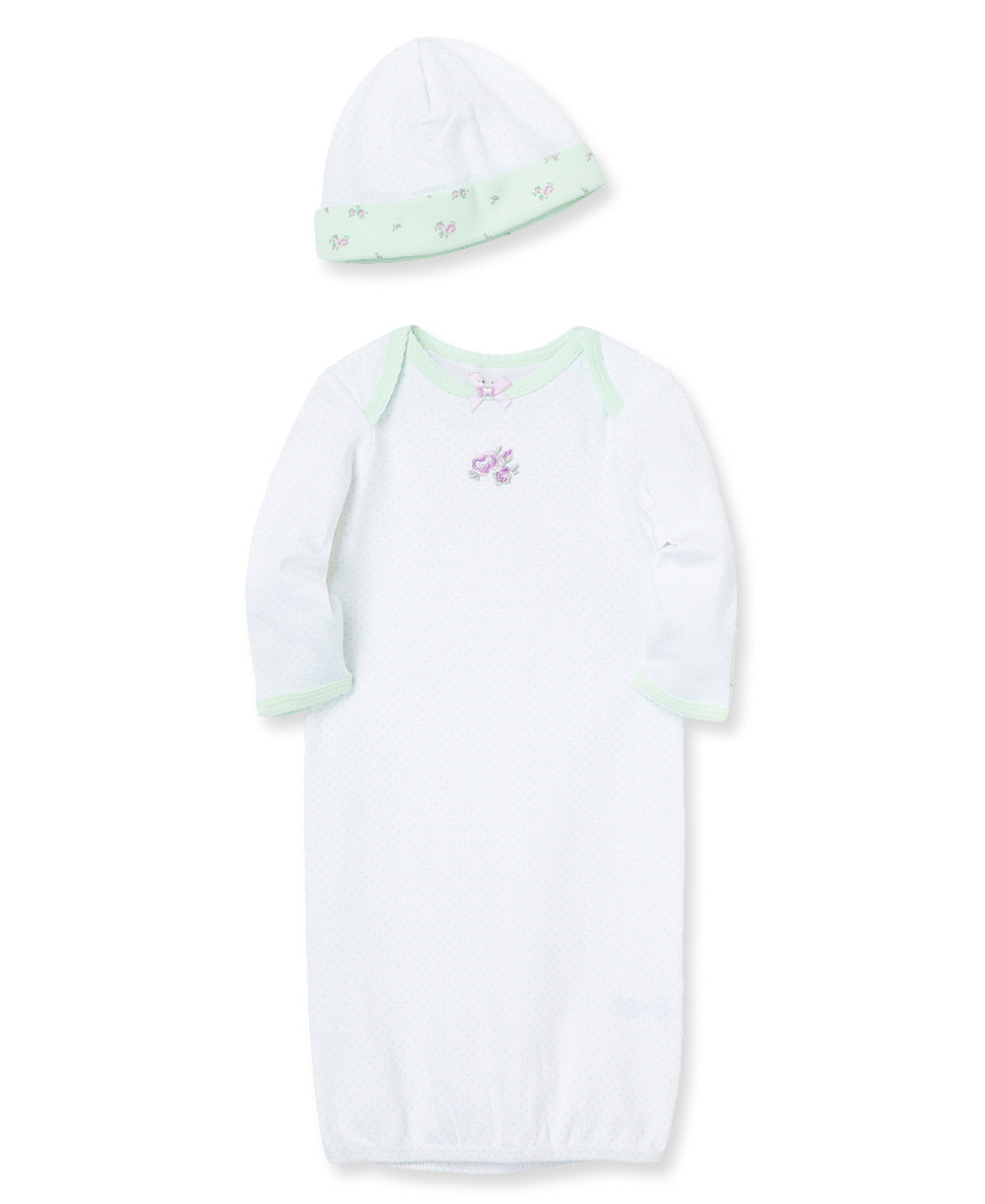 Petite Rose Sleeper Gown And Hat