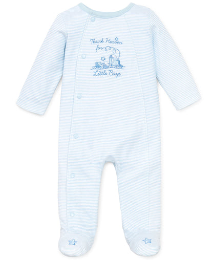 Thank Heaven for Little Boys Footed One-Piece (Hat not included)