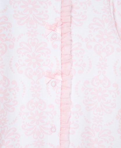 Damask Scroll Footed One-Piece And Hat