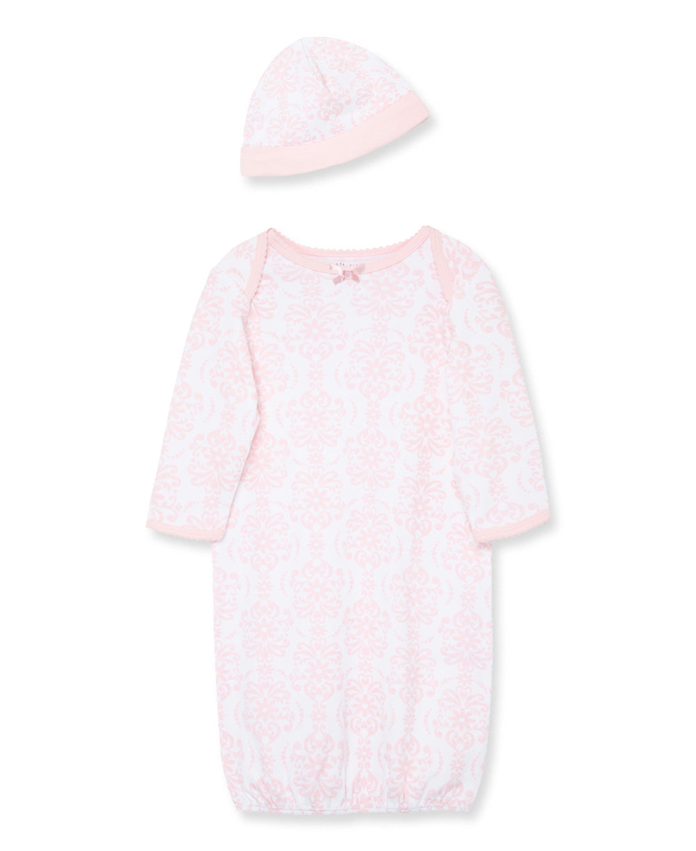 Damask Scroll Sleeper Gown And Hat