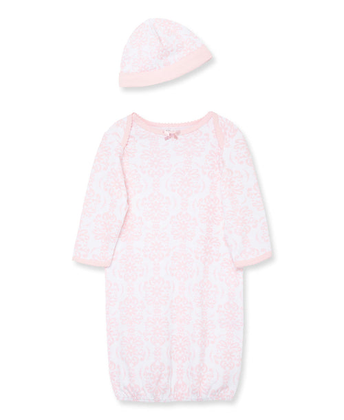 Damask Scroll Sleeper Gown And Hat