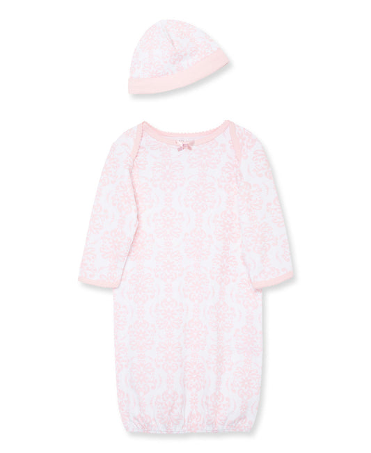 Damask Scroll Sleeper Gown And Hat