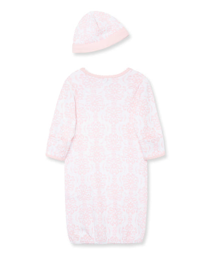 Damask Scroll Sleeper Gown And Hat