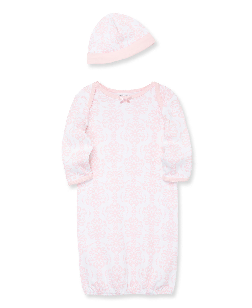 Damask Scroll Sleeper Gown And Hat