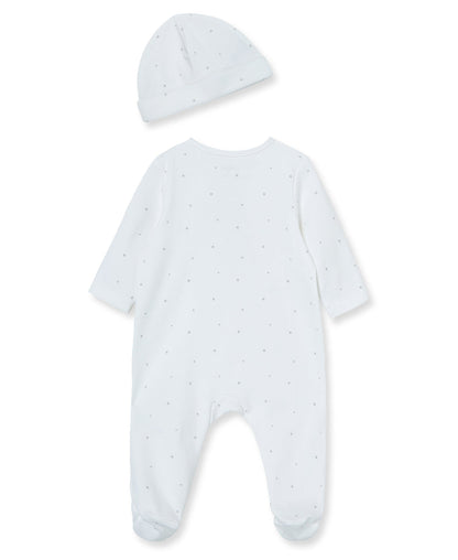 Welcome To The World Footed One-Piece and Hat