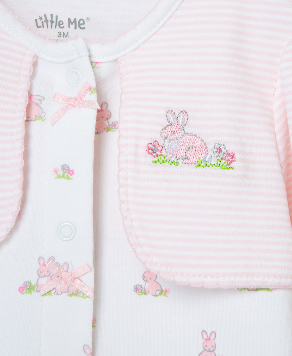 Baby Bunnies Footed One-Piece And Hat