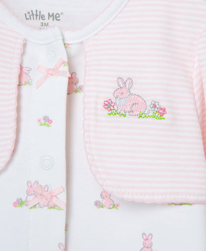 Baby Bunnies Footed One-Piece And Hat