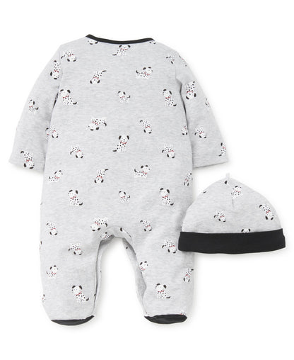 Dalmatian Footed One-Piece and Hat