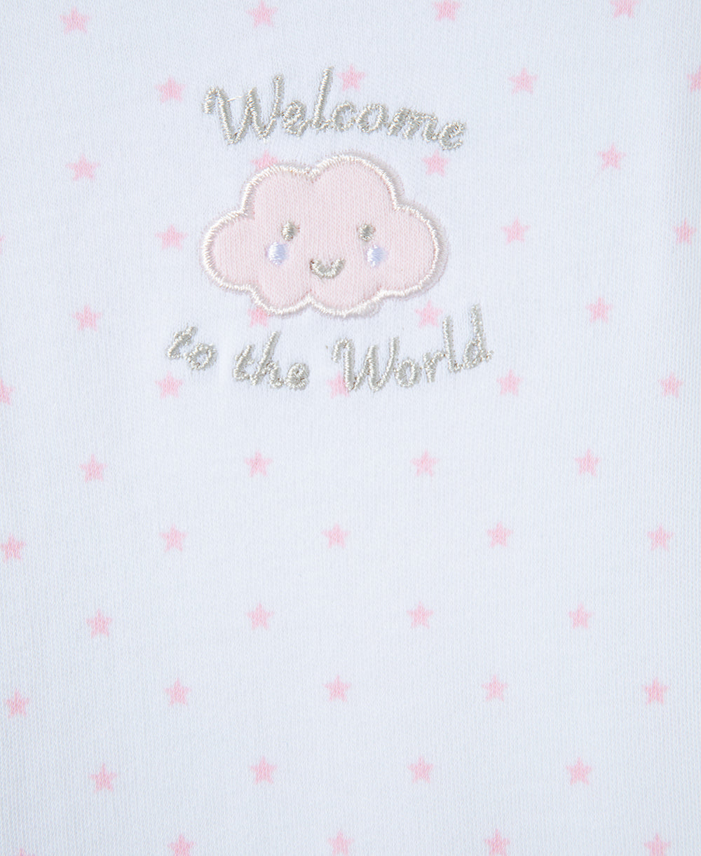 Pink Welcome To The World Sleeper Gown and Hat