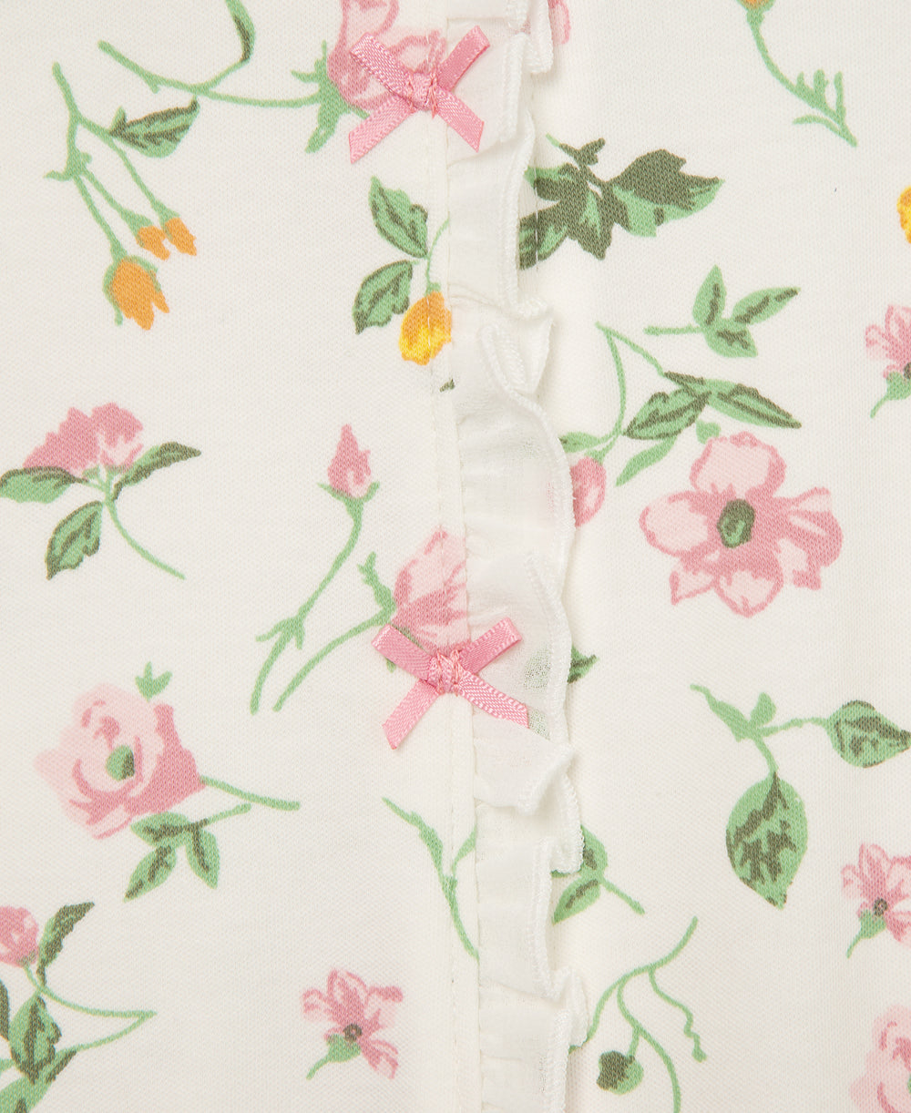 Floral Leaf 2-Way-Zip Footed One-Piece And Hat