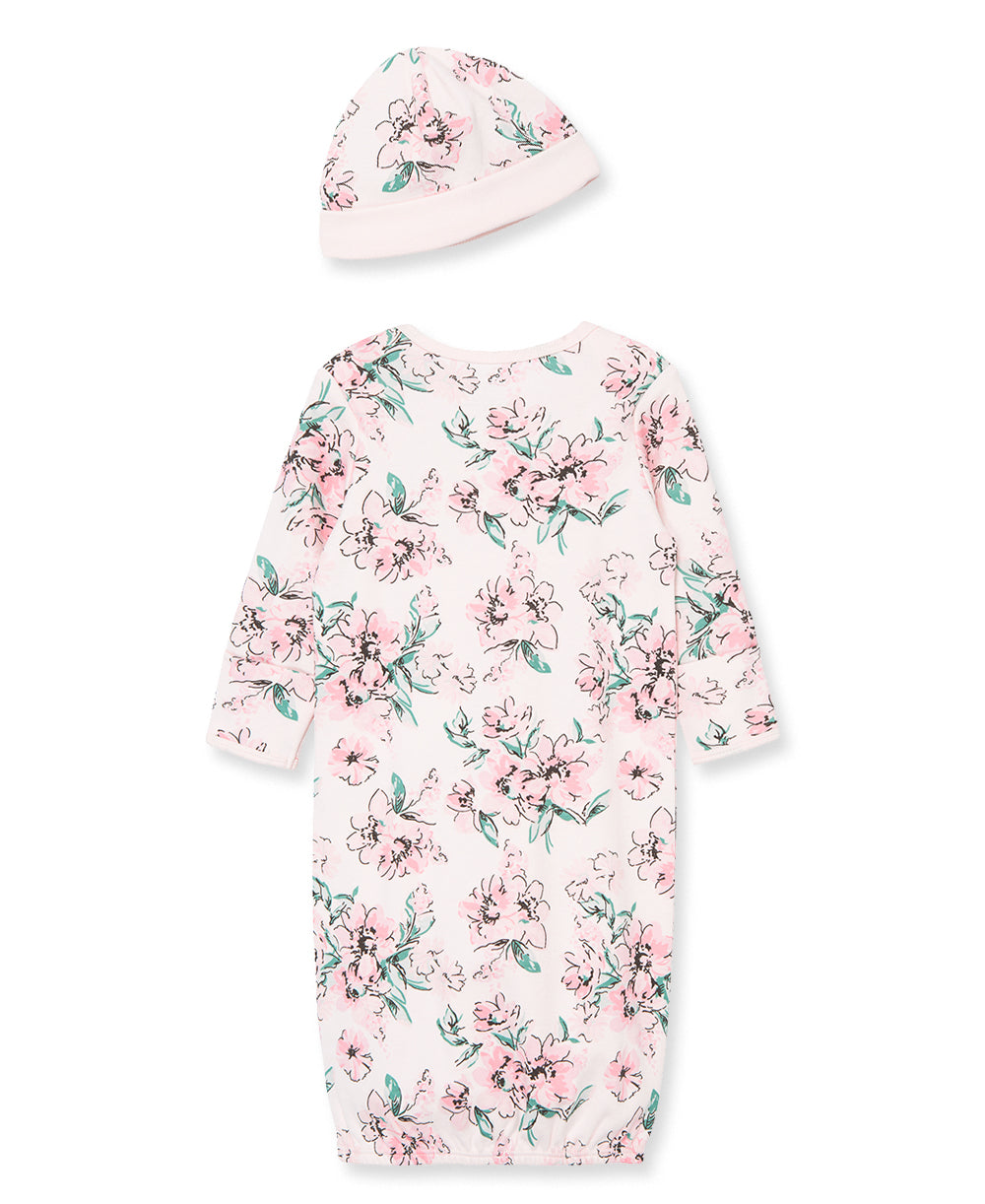 Dream Floral Sleeper Gown And Hat