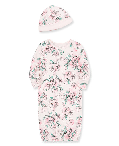 Dream Floral Sleeper Gown And Hat
