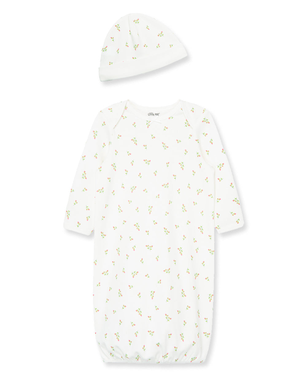 Rosebud Sleeper Gown And Hat