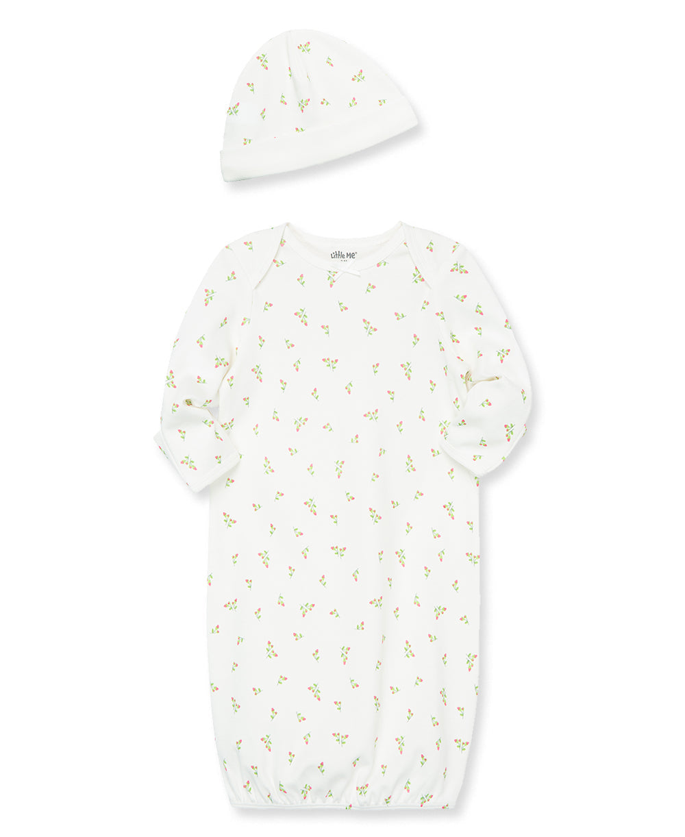 Rosebud Sleeper Gown And Hat