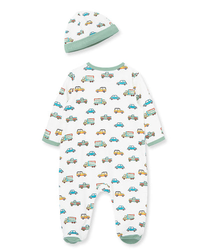 On the Go 2-Way-Zip Footed One-Piece and Hat