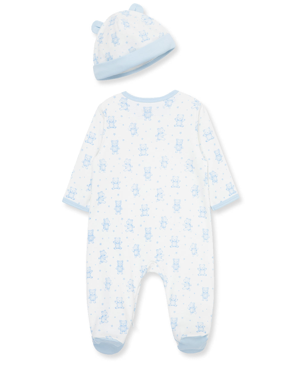 Happy Bear 2-Way-Zip Footie & Hat