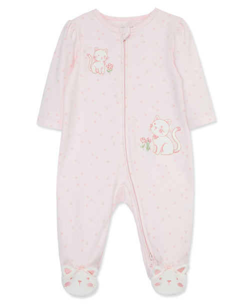 Sweet Kitties 2-Way-Zip Footed One-Piece