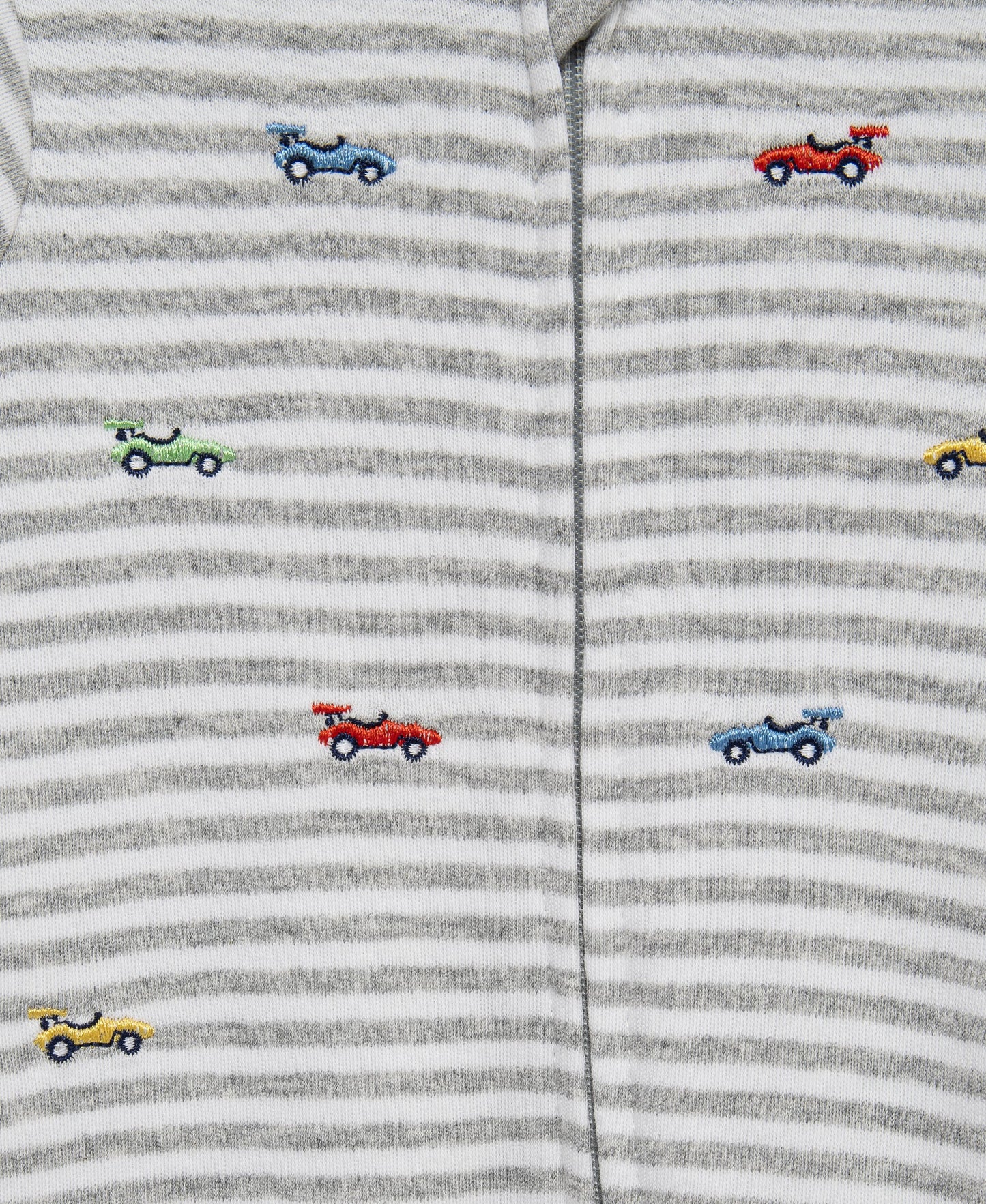 Race Cars 2-Way-Zip Footed One-Piece and Hat