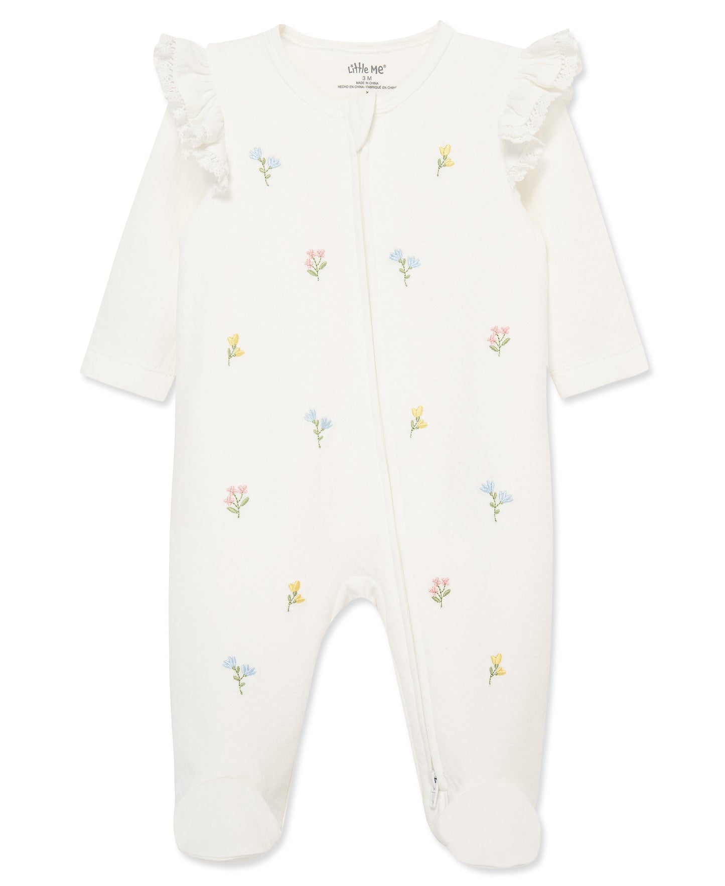 Floral 2-Way-Zip Footed One-Piece