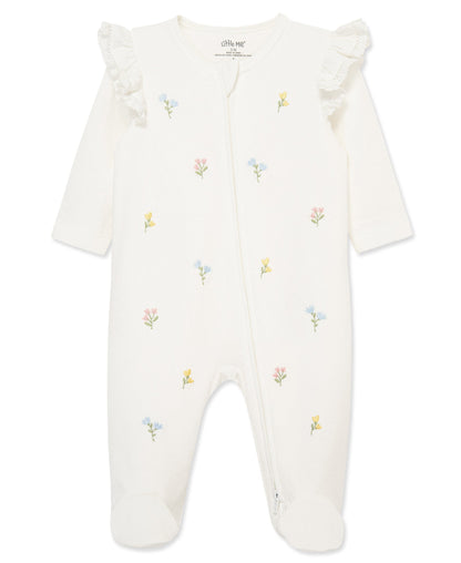 Floral 2-Way-Zip Footed One-Piece