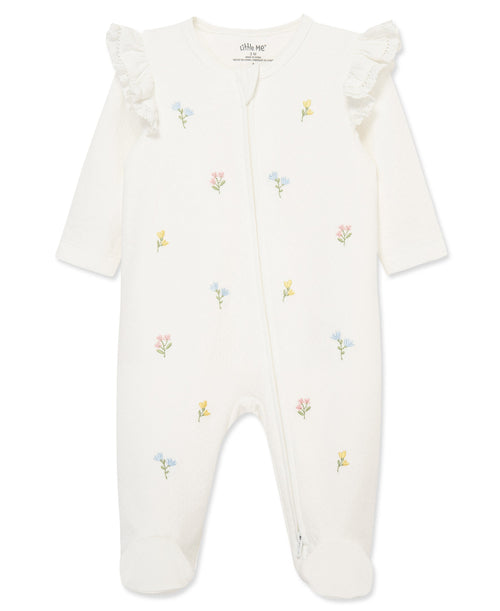 Floral 2-Way-Zip Footed One-Piece