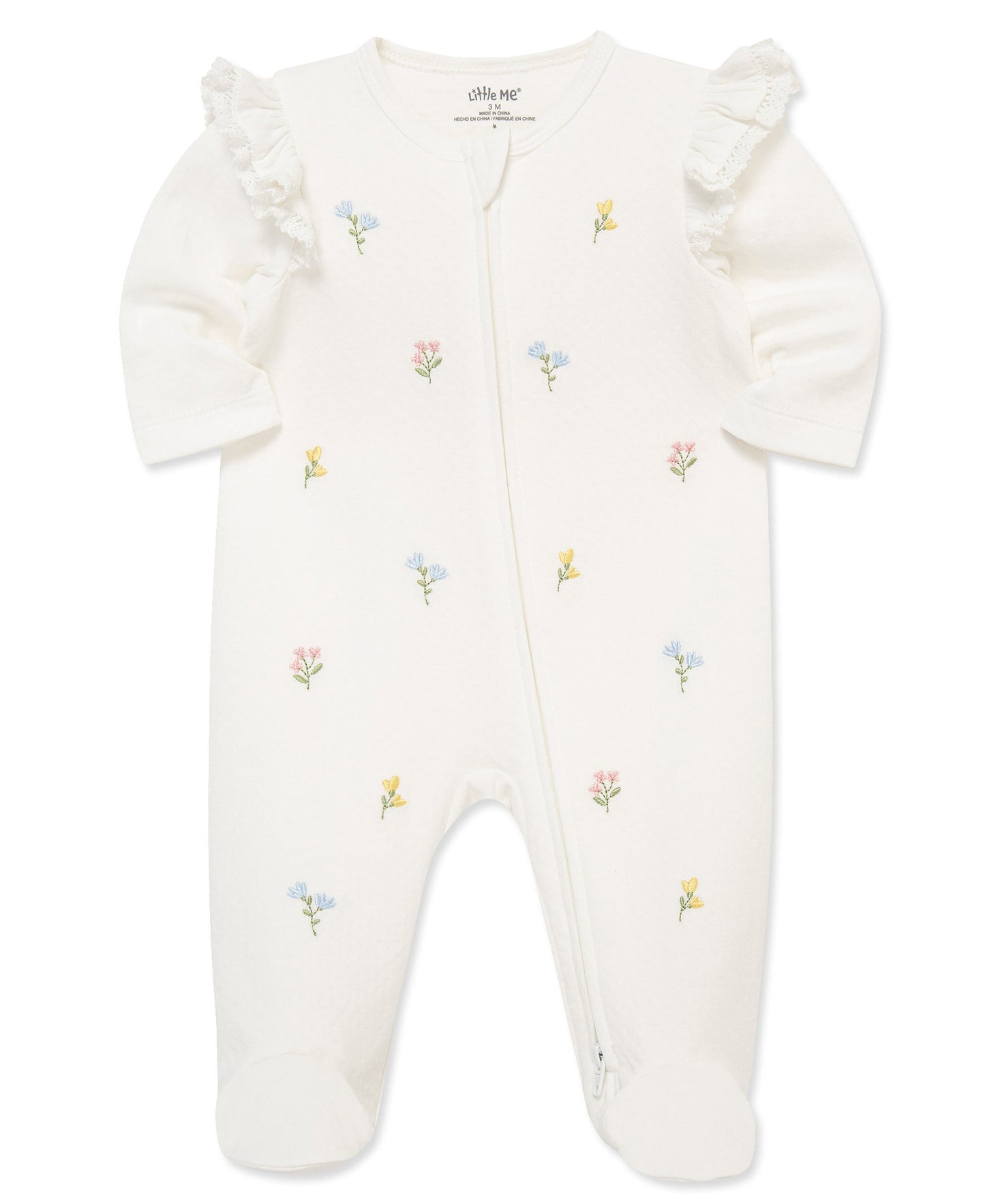 Floral 2-Way-Zip Footed One-Piece