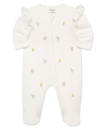 Floral 2-Way-Zip Footed One-Piece